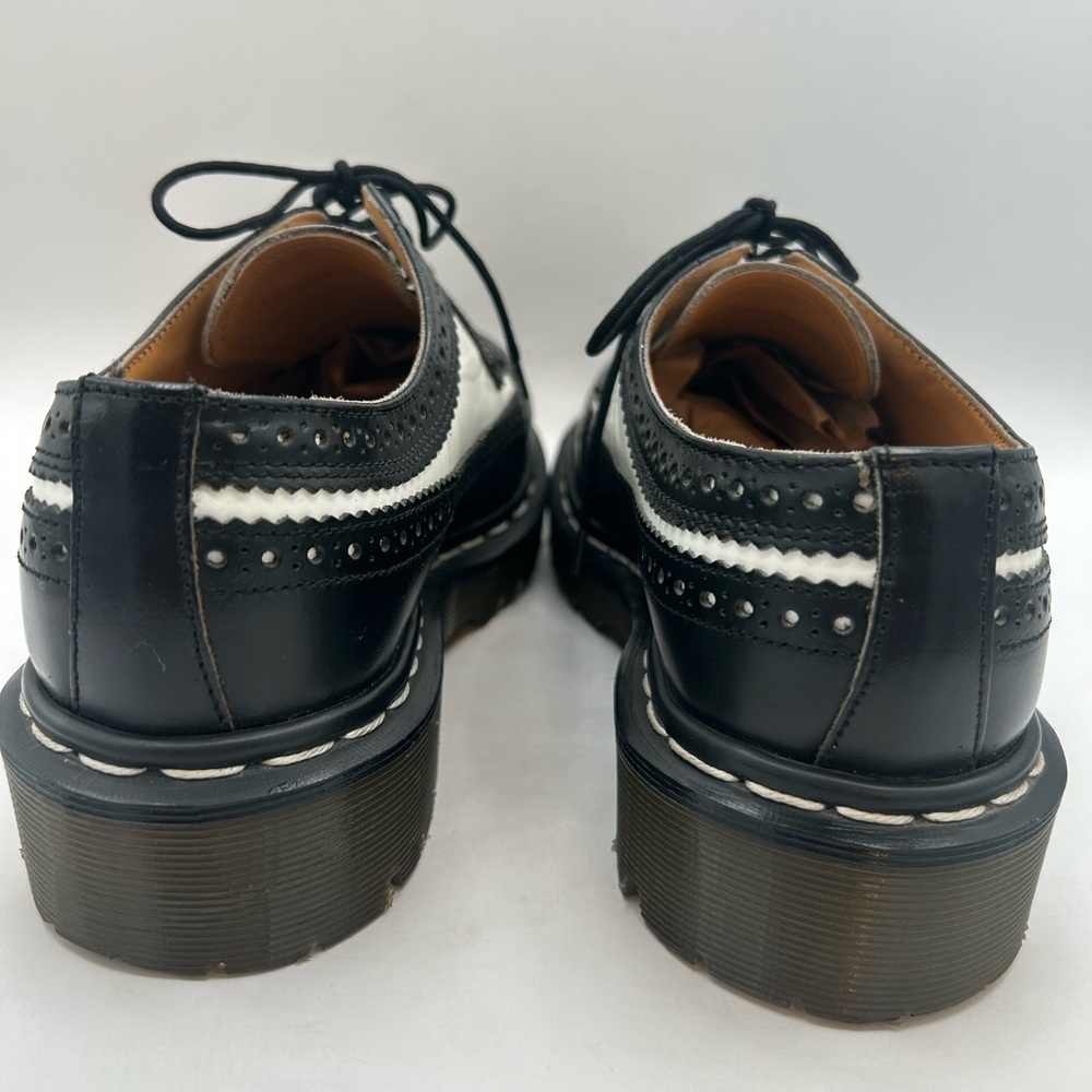 Dr. Martens Made in England Rare VTG Black White Brogue Oxford Wingtip 8 Chunky - Picture 16 of 16
